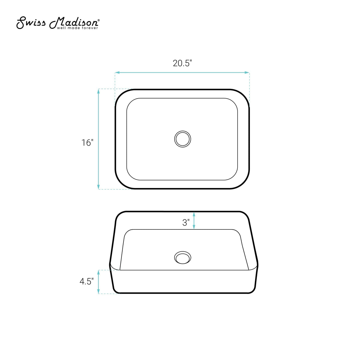 Concorde Rectangle Ceramic Vessel Sink