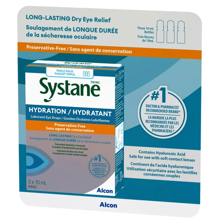 Systane Hydration Eye Drops, 3 x 10 mL L8993
