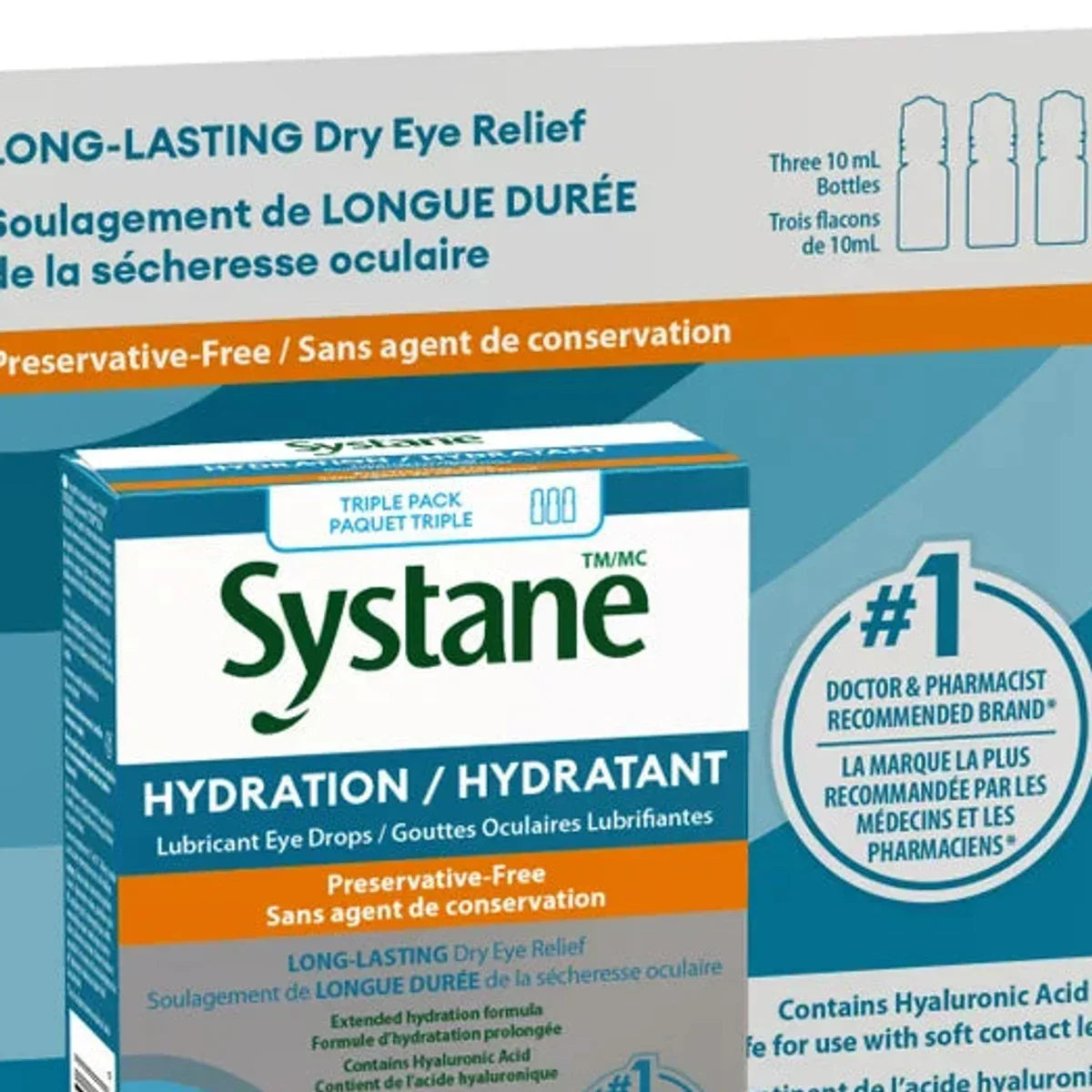 Systane Hydration Eye Drops, 3 x 10 mL