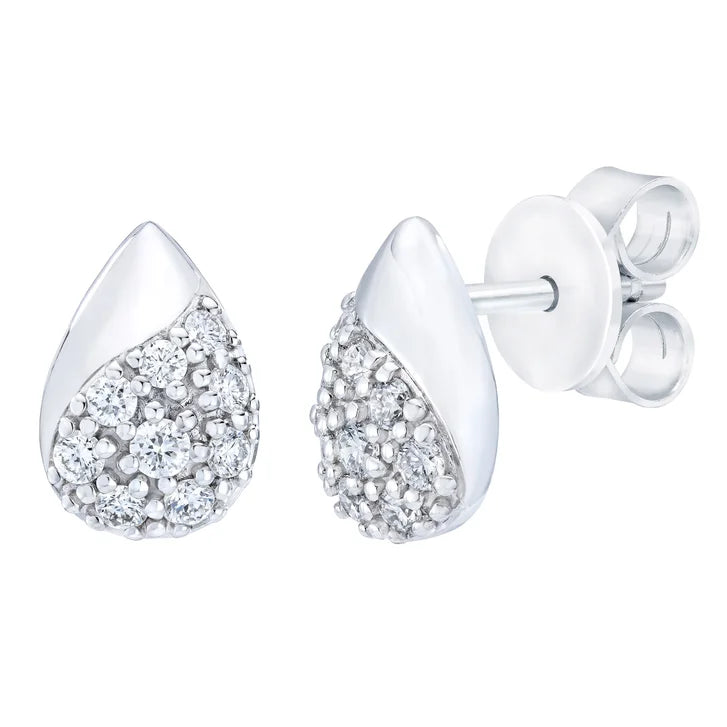 Teardrop Shaped Round Brilliant Diamond Earrings (0.32 ctw) F1490