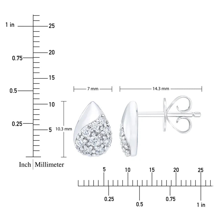 Teardrop Shaped Round Brilliant Diamond Earrings (0.32 ctw)
