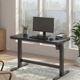 Tresanti Tessa 119.4 cm (47 in.) Adjustable Height Desk with LED Lighting, Black