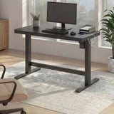 Tresanti Tessa 119.4 cm (47 in.) Adjustable Height Desk with LED Lighting, Black