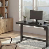 Tresanti Tessa 119.4 cm (47 in.) Adjustable Height Desk with LED Lighting, Black