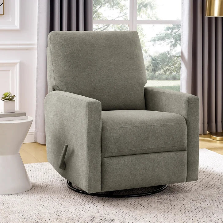 True Innovations Paxley II Grey Fabric Swivel Glider Recliner