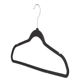 type A Rubberized Slim Non-Slip Hanger, Black 10-pk