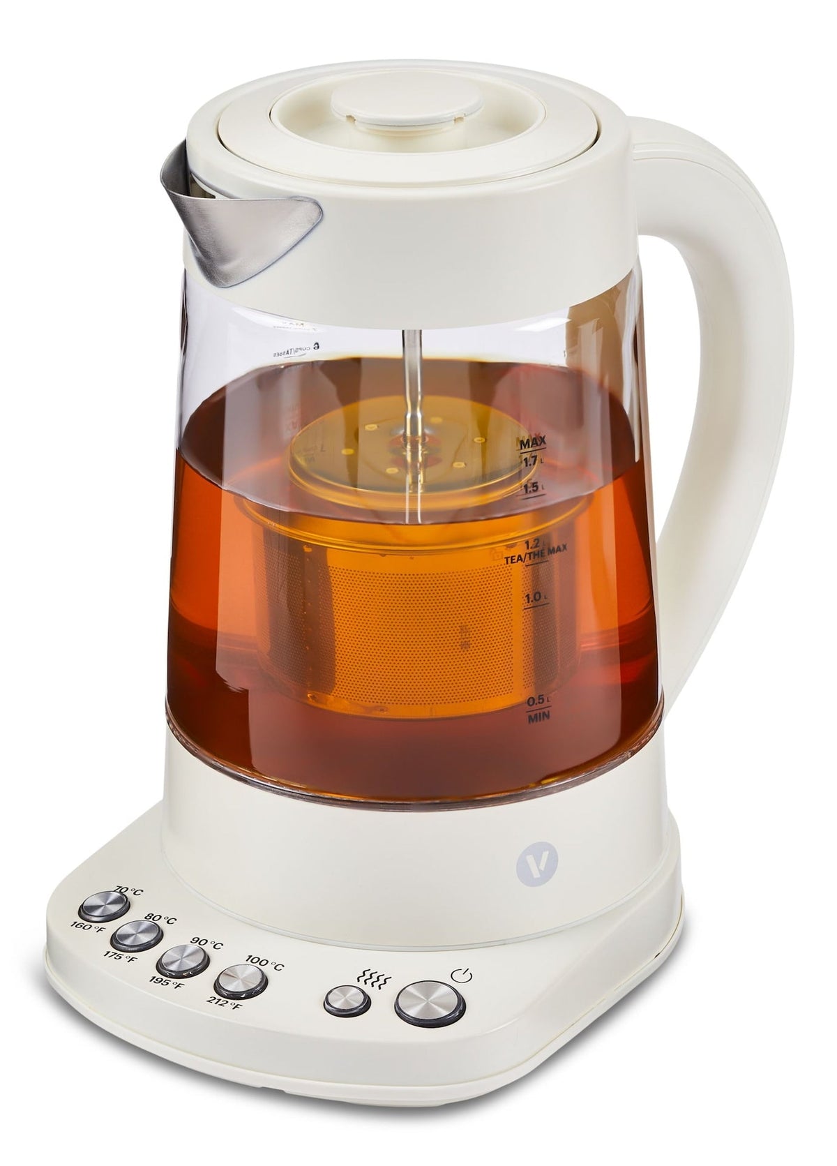Colour Series Electric Variable Temperature Steeping Kettle, Shortbread, 1.7-L