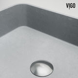 Cadman 18-in Deep Grey Bathroom Sink/Basin with Rectangular Fluted Vessel