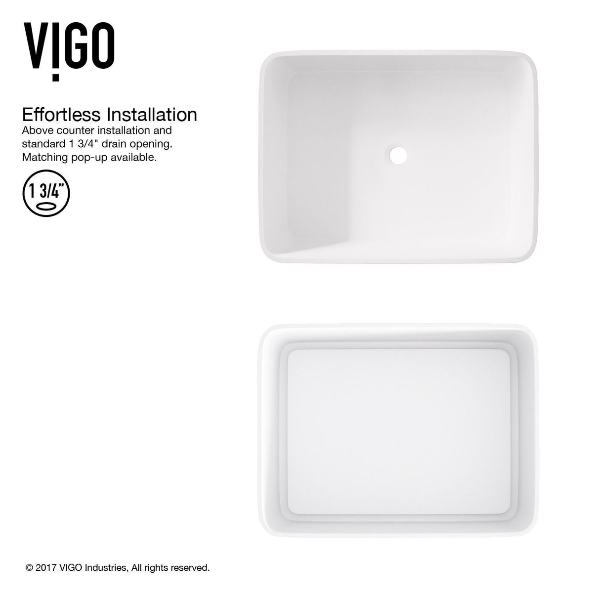 Jasmine 18x15-in Deep White Bathroom Sink/Basin with Rectangular Vessel