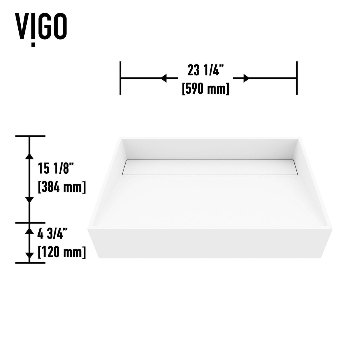 Starr Modern 23x15-in Deep White Bathroom Sink/Basin with Rectangular Vessel