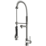 Zurich Single Handle Pull Down Spray Kitchen Faucet, Stainless Steel