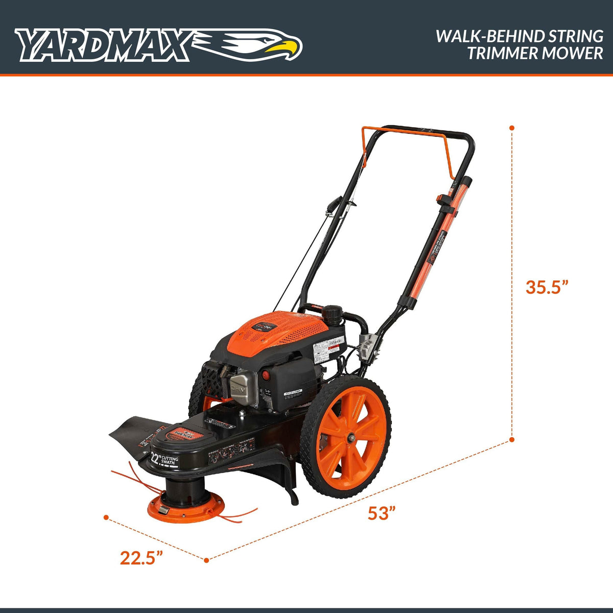 Yardmax 22 in. 170cc Gas Walk Behind String Trimmer Mower